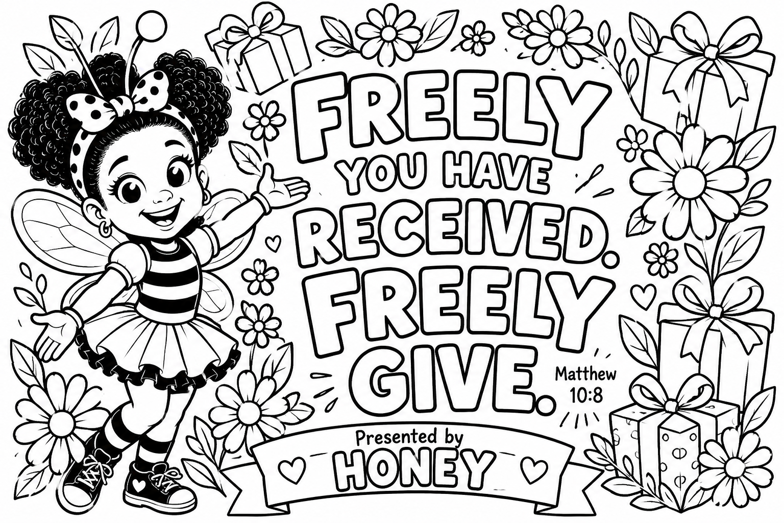 Freely Received, Freely Given Scripture coloring page
