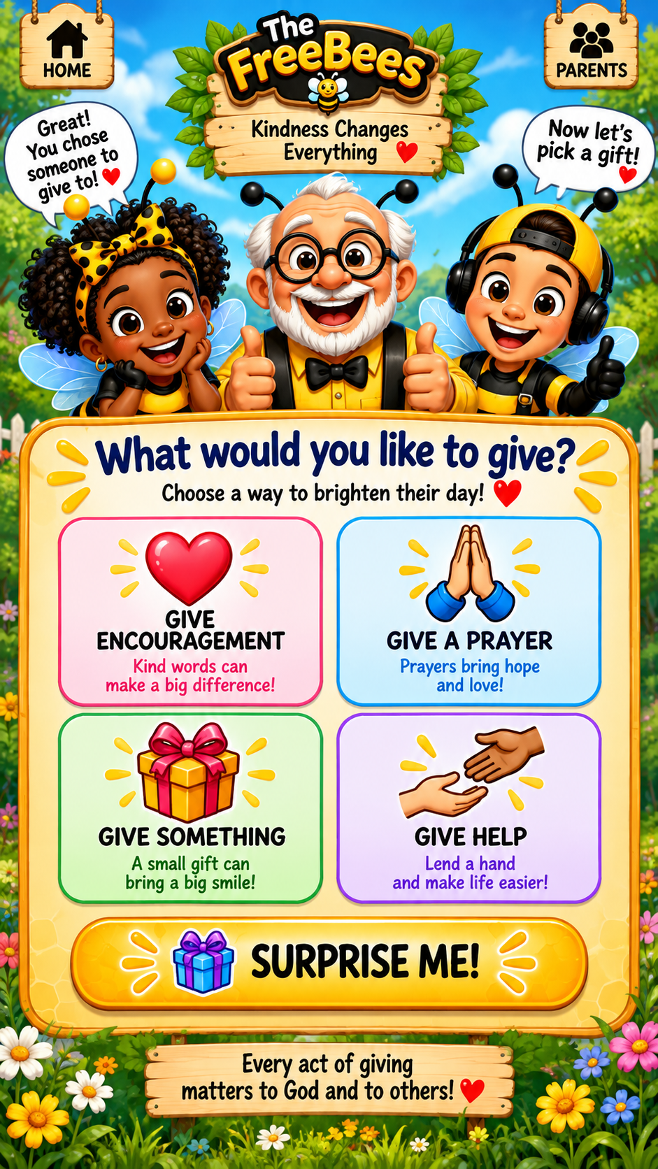 The FreeBees - choose what you would like to give